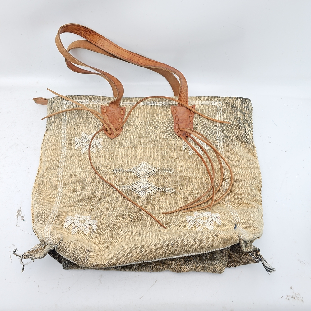 Stylish Beige and Brown Tote Bag